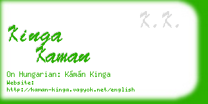 kinga kaman business card