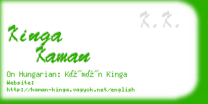 kinga kaman business card